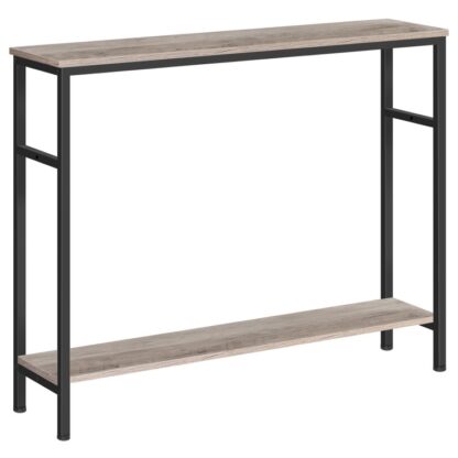 Mesa de console, Mesa do corredor com prateleira ajustável, Mesa de sofá fina, 2-Mesa lateral de nível com prateleira de armazenamento, para sala de estar, Escritório, Industrial, Robusto, grego