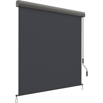 Vertical Blind, Pantalla de privacidad para balcón, 2.5 incógnita 1.4 metro (Alto x ancho), Toldo retráctil, Protección solar al aire libre, Caja de aluminio, Cortina, Antracita