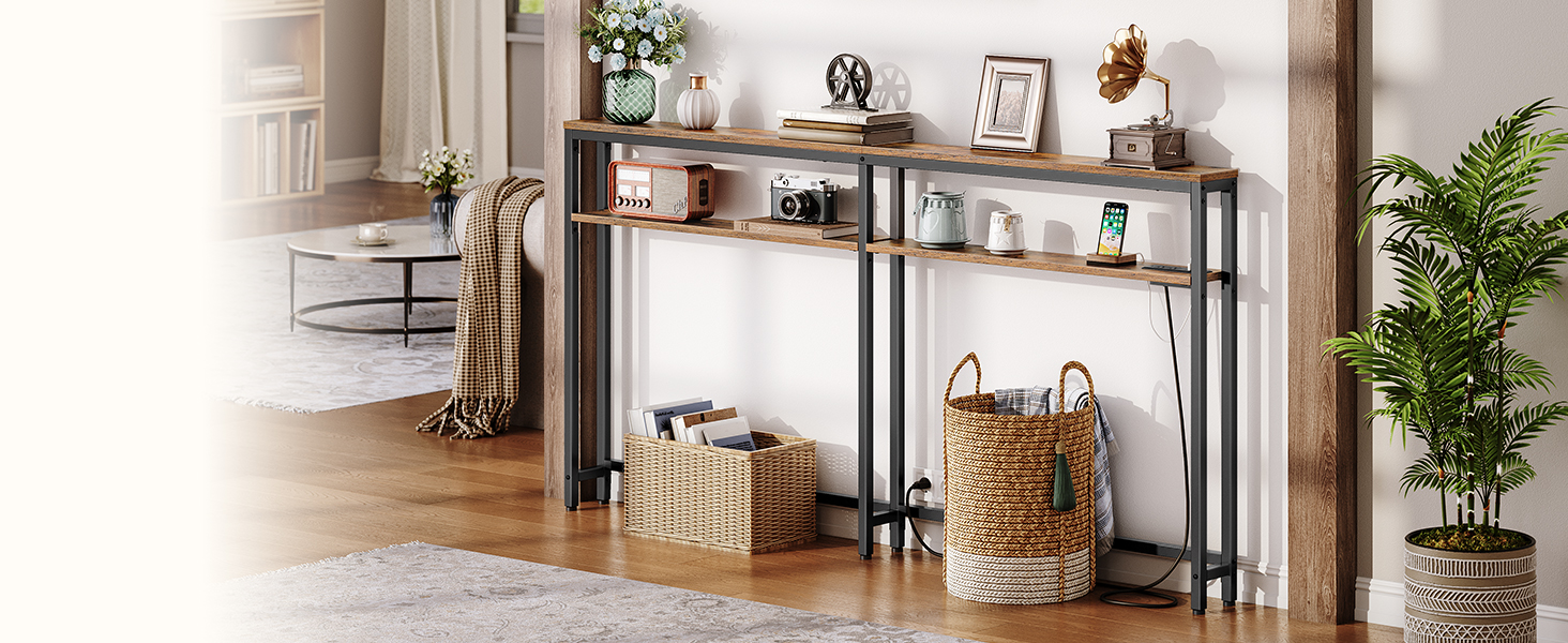 Console Table with Charging Station