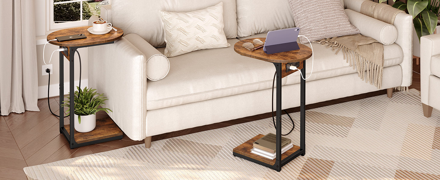 C shaped end table