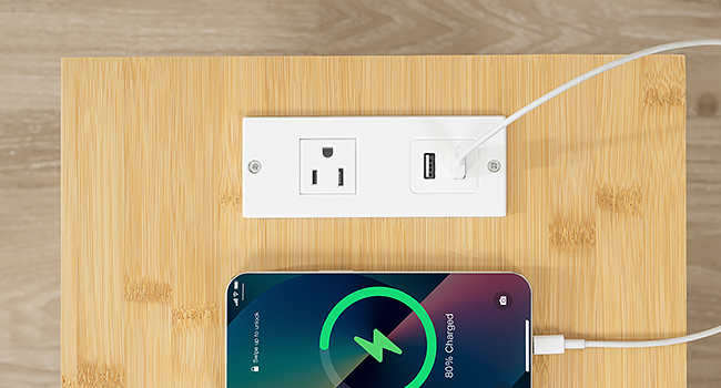 end table with charging station