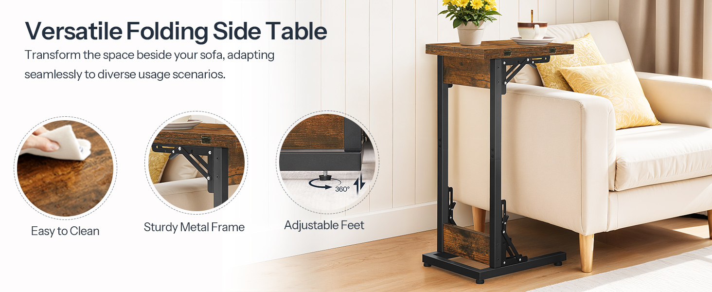 fold c shaped end table