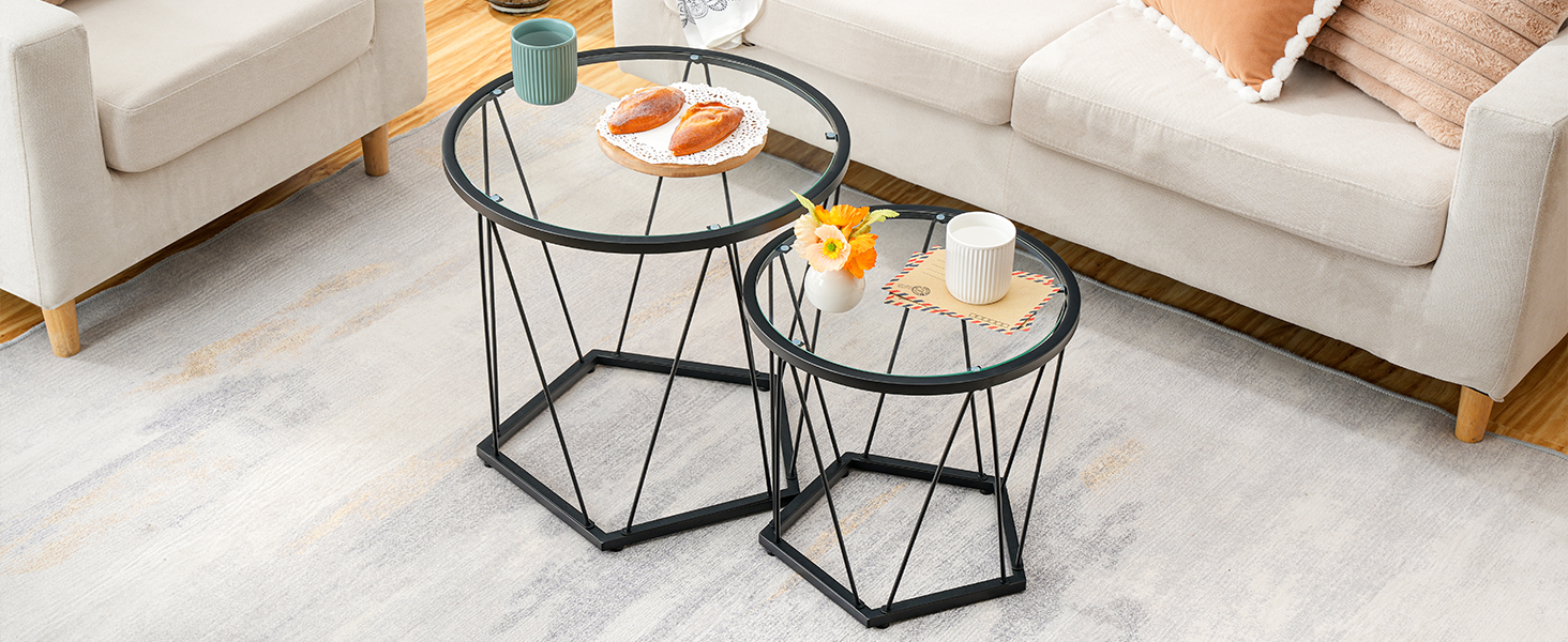 BK79BZ01 Black coffee Table Set of 2