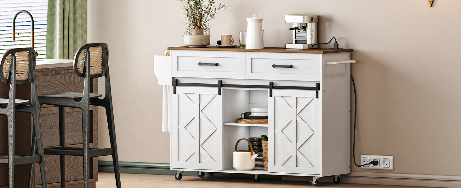 Kitchen Island with Power Outlet