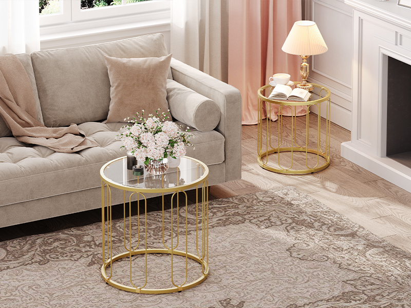 gold side table