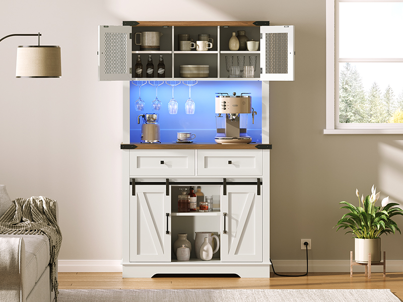 Wine Bar Cabinet with Charging Station