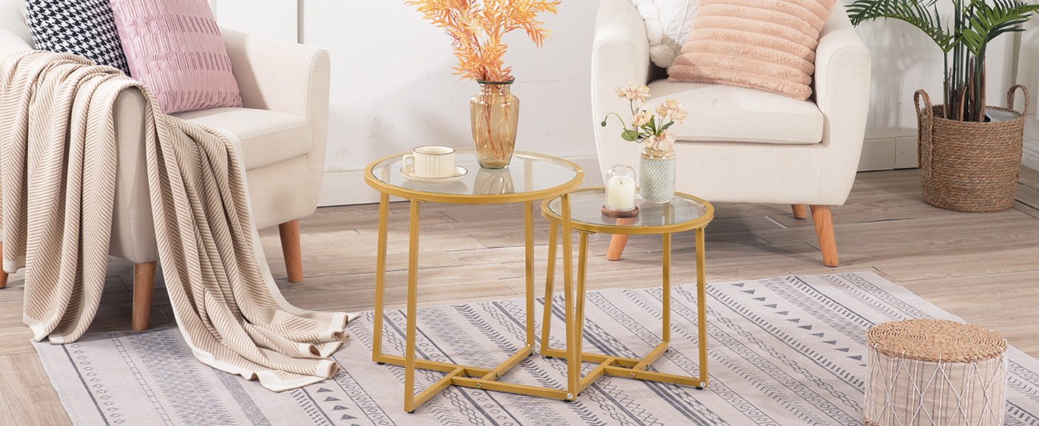 GD114BZ01 gold coffee table