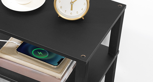 End table with charging station