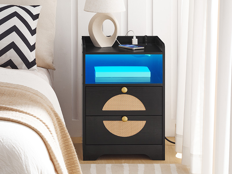 nightstand with charging station