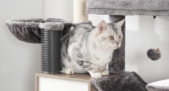 cat tree with litter box enclosure