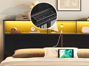 headboard with charging station