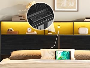 headboard with charging station