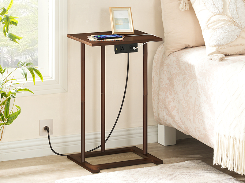 bamboo c shaped side table