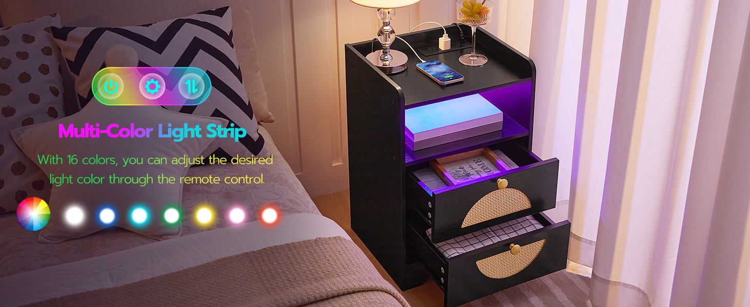 nightstand with charging station