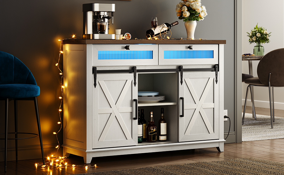 kitchen buffee cabinet with LED lights