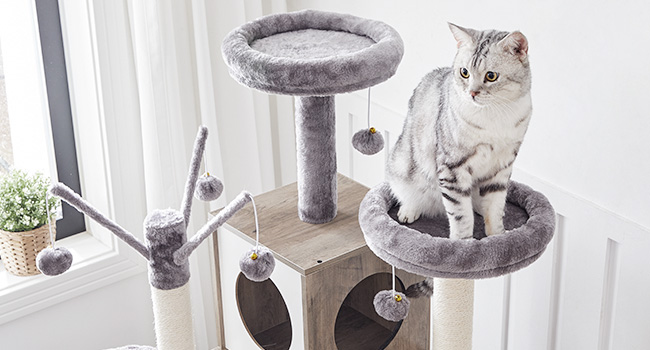 Cat Tree with Litter Box Enclosure