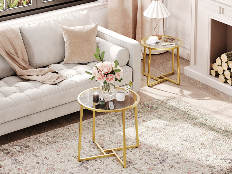 Gold side table 