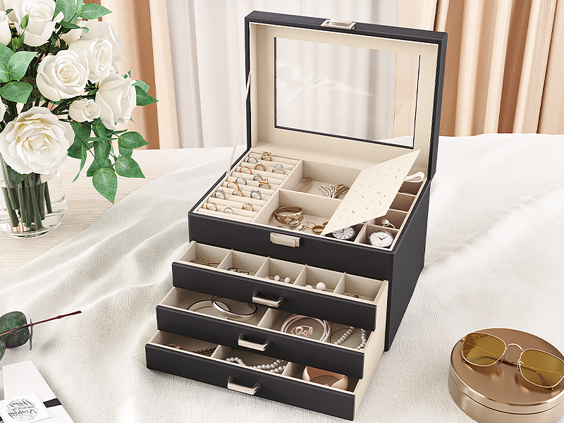 Jewelry Box with Glass Lid