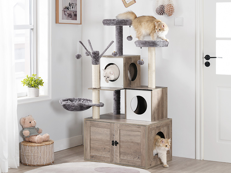 Cat Tree with Litter Box Enclosure